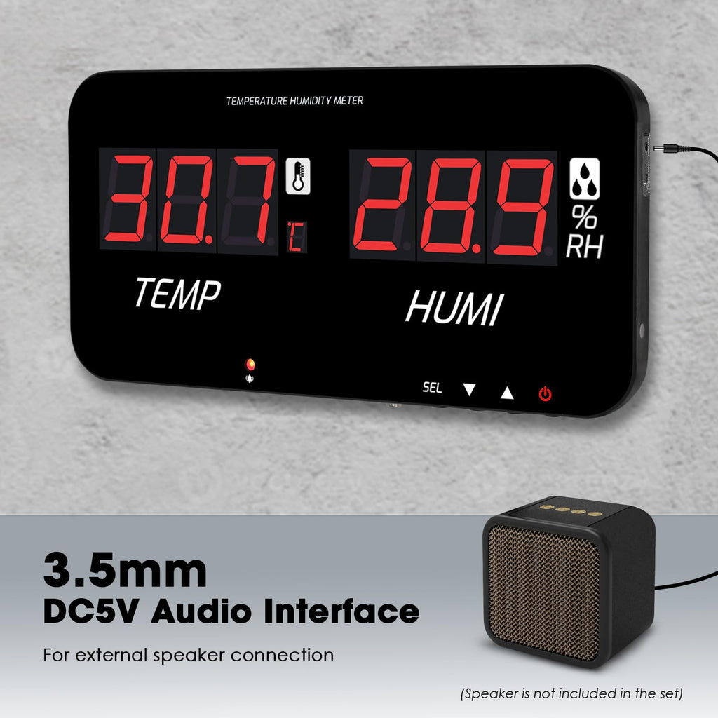 Indoor Thermometer Hygrometer Large LCD Display with 5M External Sensor