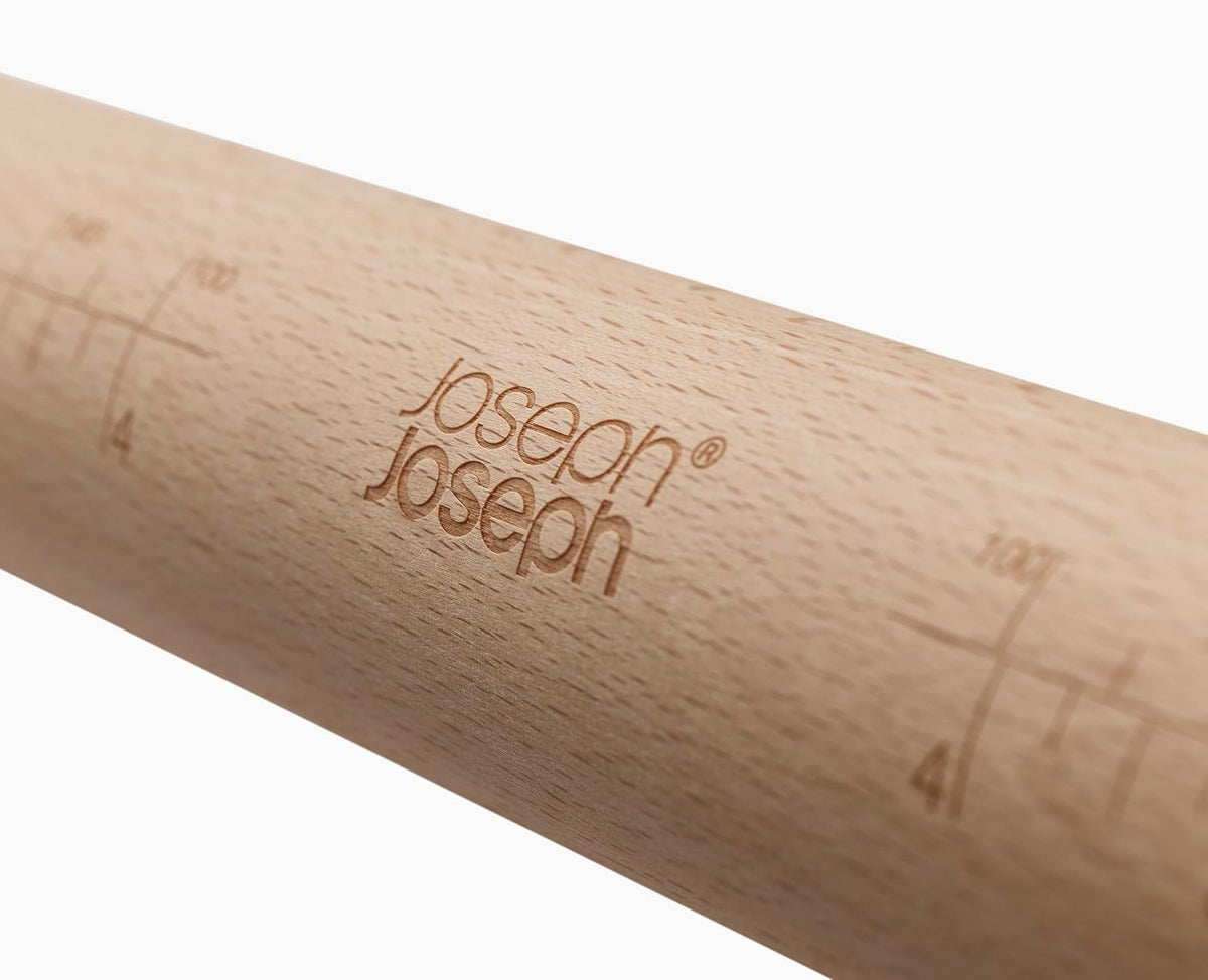 PrecisionPin - Rolling Pin with adjustable pastry thickness, Baking and dough rollers, Beech Wood, Multicolor