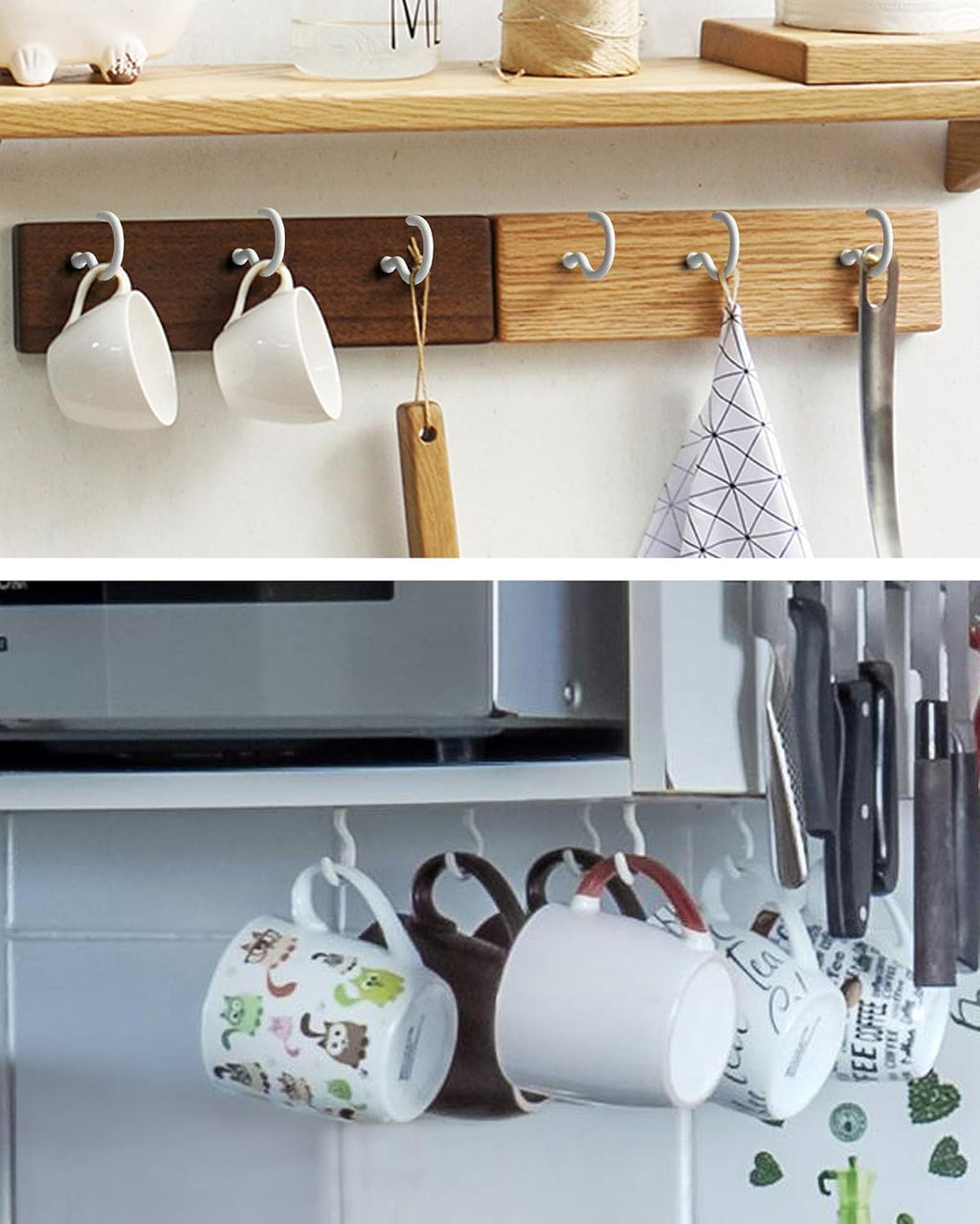 Ceiling Hooks – Vinyl Coated ScrewHook – 1-1/2 Inches Cup Hook – Screw-in Hooks – 20 Pack – White