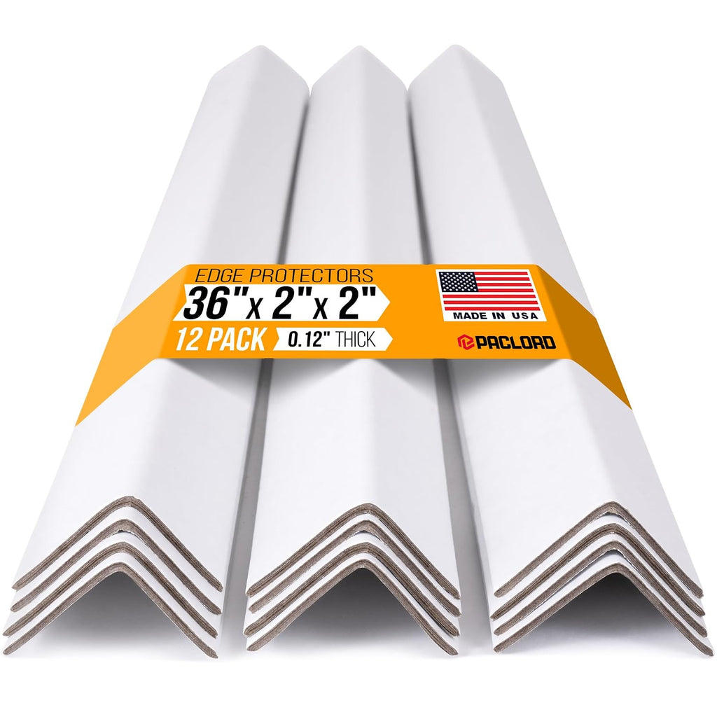 36" x 2" x 2" Reinforced Cardboard Edge Protectors, Pack of 12