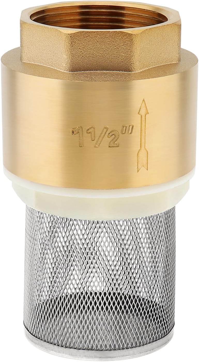 1-1/2" Brass Foot Valve Water Pump Bottom Valve Check Valves with Filter