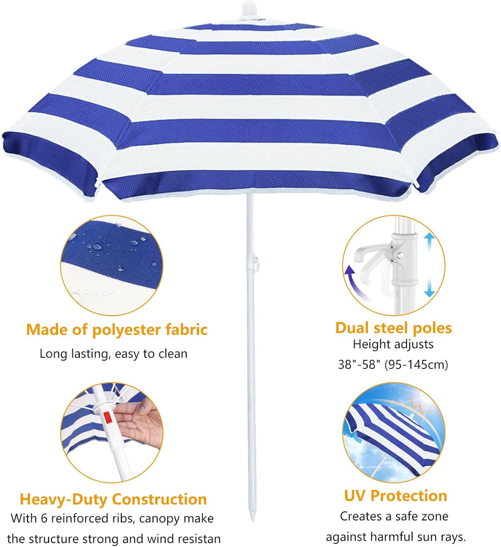 Beach Umbrella for Kids Water Table & Picnic Table Shade, Heavy-Duty Children's Portable Outdoor Umbrella, 47 Inch UV