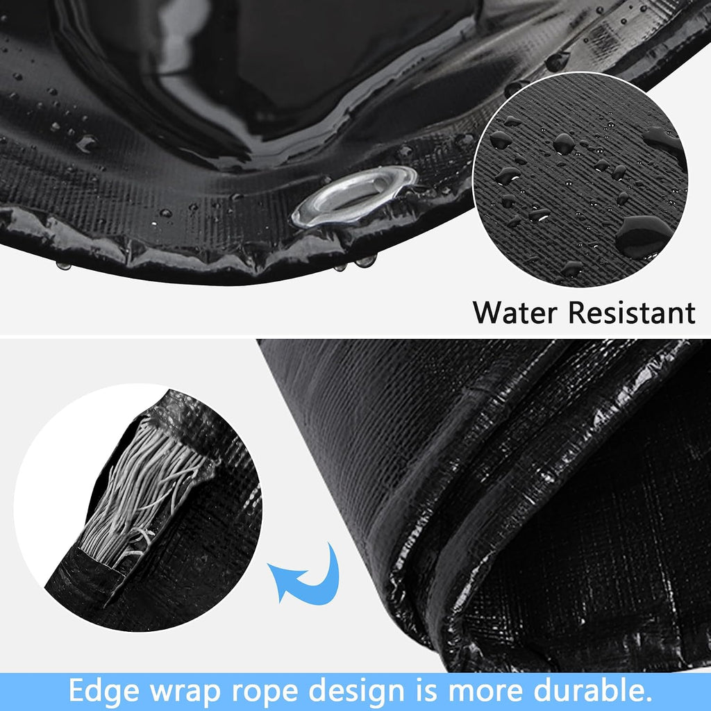 Reinforced PE Pond Liner 25 x 30 FT, 28 Mil Sun Resistant Preformed Pond Liner, Hemmed Edge with Buttonholes Liner