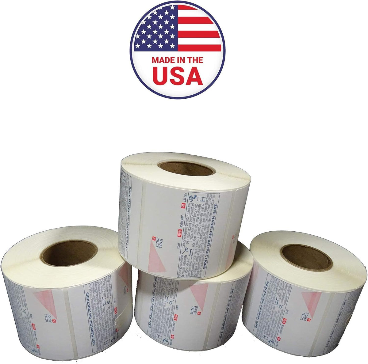 Globe Ishida Scale Label GL-4164 UPC Labels with Safe Handling | 64mm x 59mm | Barcode Printing Sticker Rolls