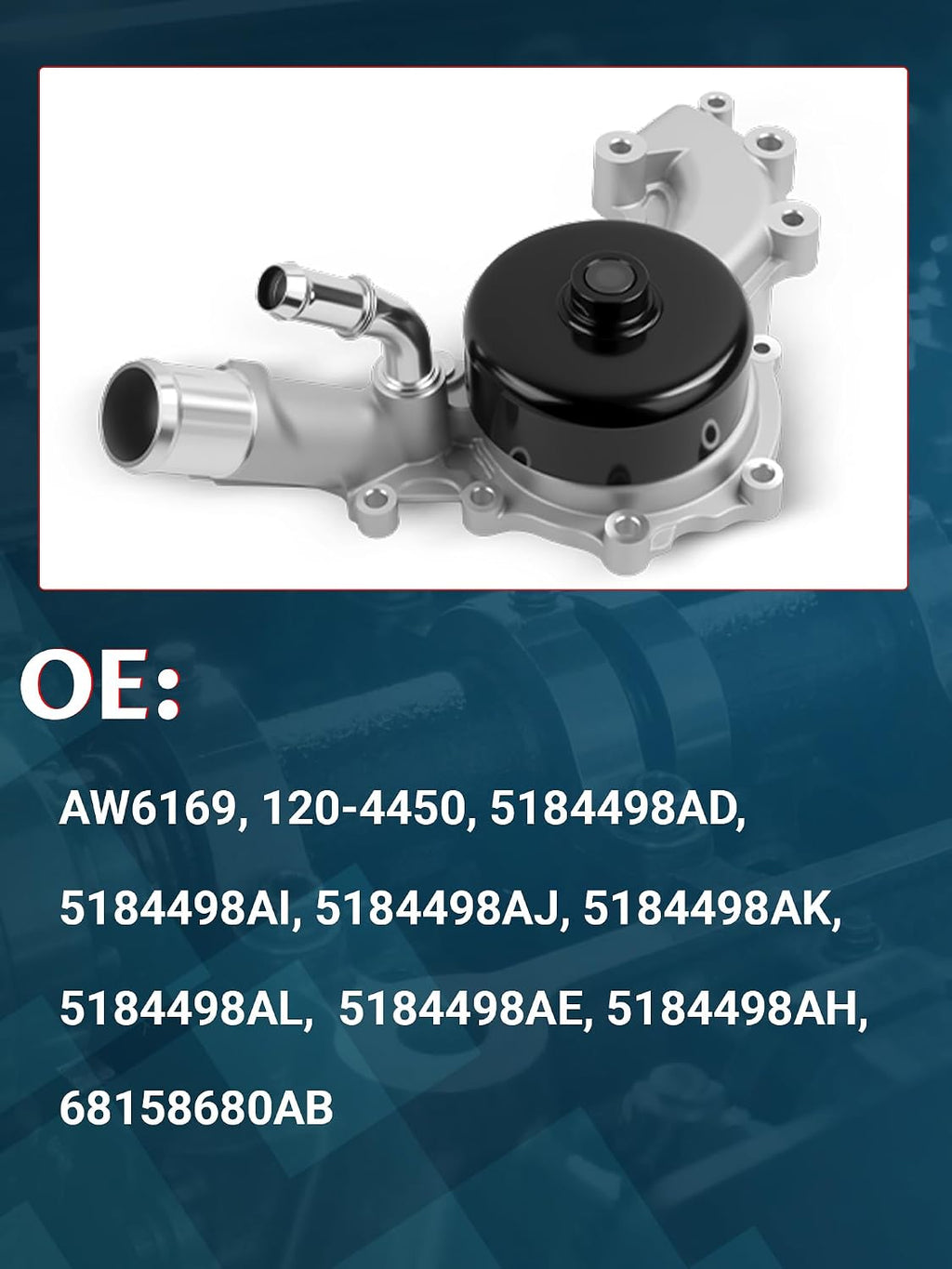AW6169 Water Pump Fit for 2011-2019 Avenger Challenger Charger Durango