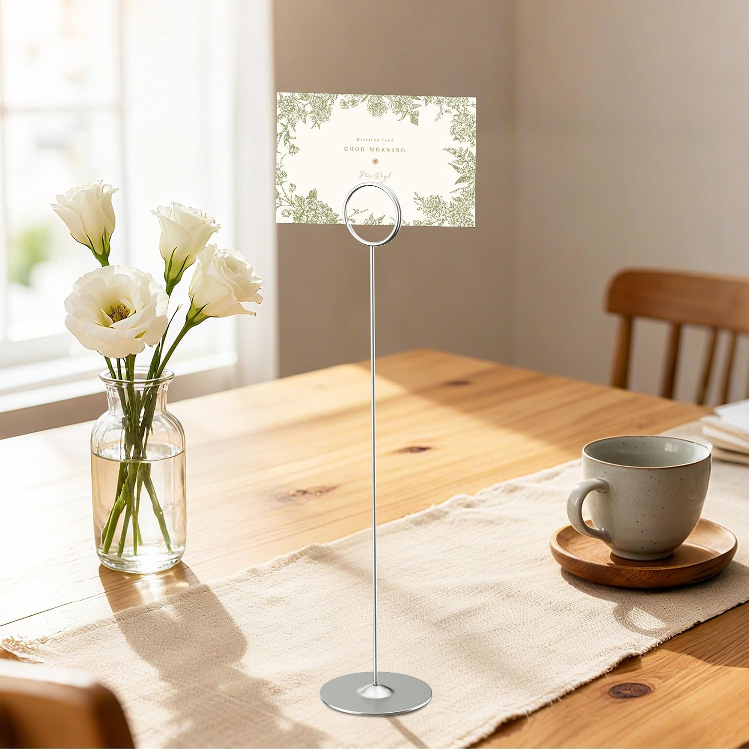 16PK Place Card Holders 12 Inch Table Number Holders Table Card Holders Steel Card Holders for