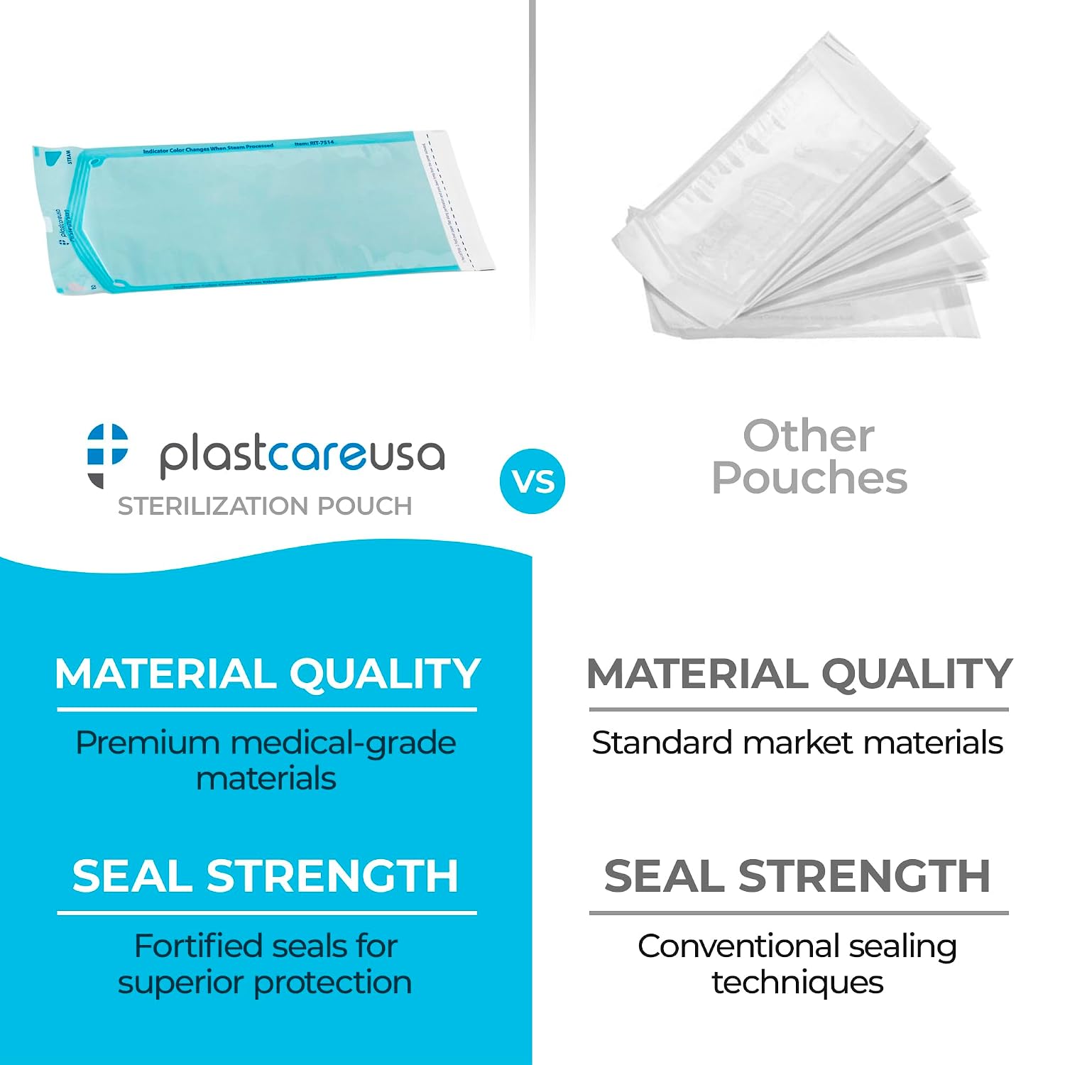 200 7.5 X 13 Self Sealing Sterilization Pouches - Autoclave Sterilizer Bags Pouch for Sterilizing Dental Medical