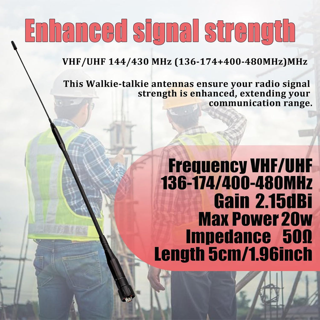 Dual Band Whip Antenna,144/430 MHz,14.2-Inch,SMA Female Antenna | Detachable,Long Range Radio Antenna,for Retevis