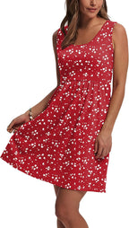 Women's Summer Dress 2026 A-Line Sleeveless Casual Sundress with Pockets Floral/Solid