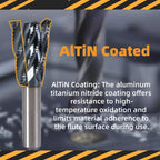 XYunEnZ 3/8" 4 Flute Roughing End Mill AlTiN Coated Carbide, 5Pcs