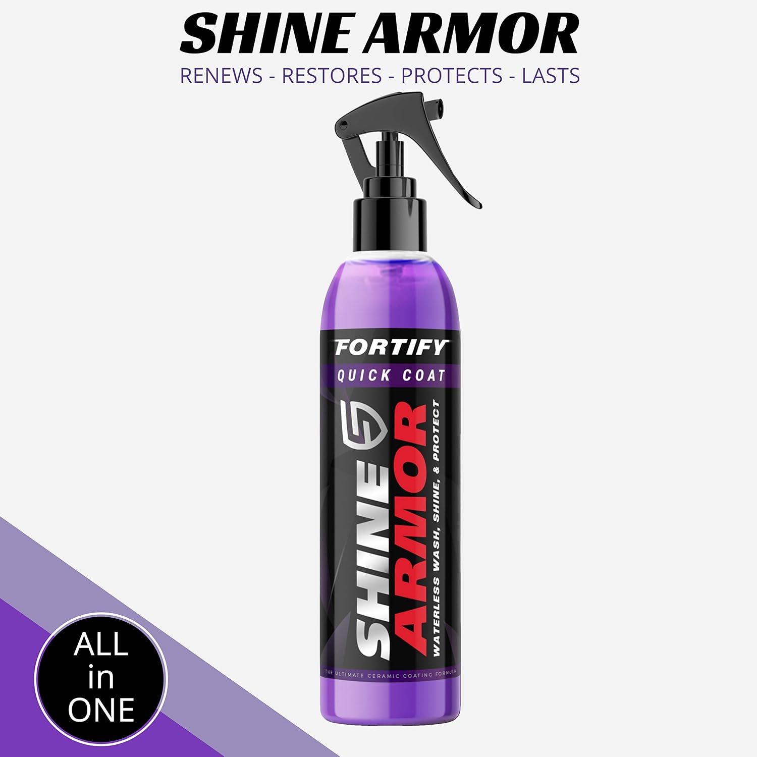Fortify Quick Coat High Performance Ceramic Coating, Car Wax Spray, Hydrophobic Top Coat Polish and Polymer Paint