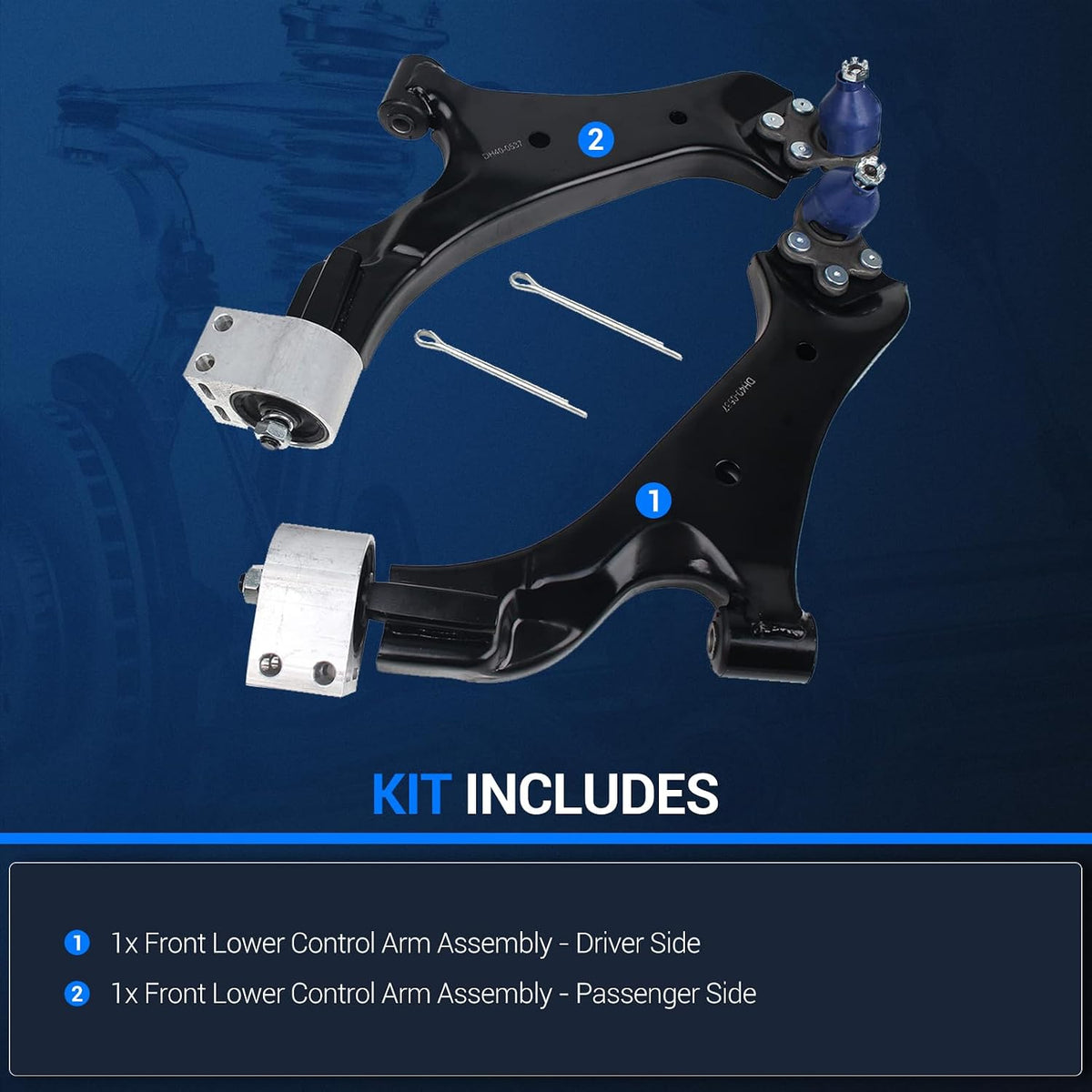 Autoround Front Lower Control Arm w/Ball Joint Compatible with 2010-2017 Chevy Equinox, GMC Terrain, 2pcs - RK623489 RK623488