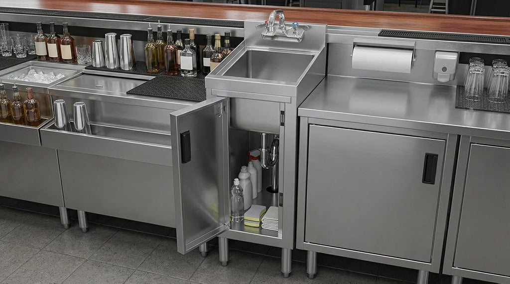 18" x 12" Stainless Steel Underbar Hand Sink Cabinet Base
