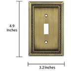 Sunken Pearls Heavy-Duty 1 Toggle Light Switch Plate, Antique Brass, 2 Pack