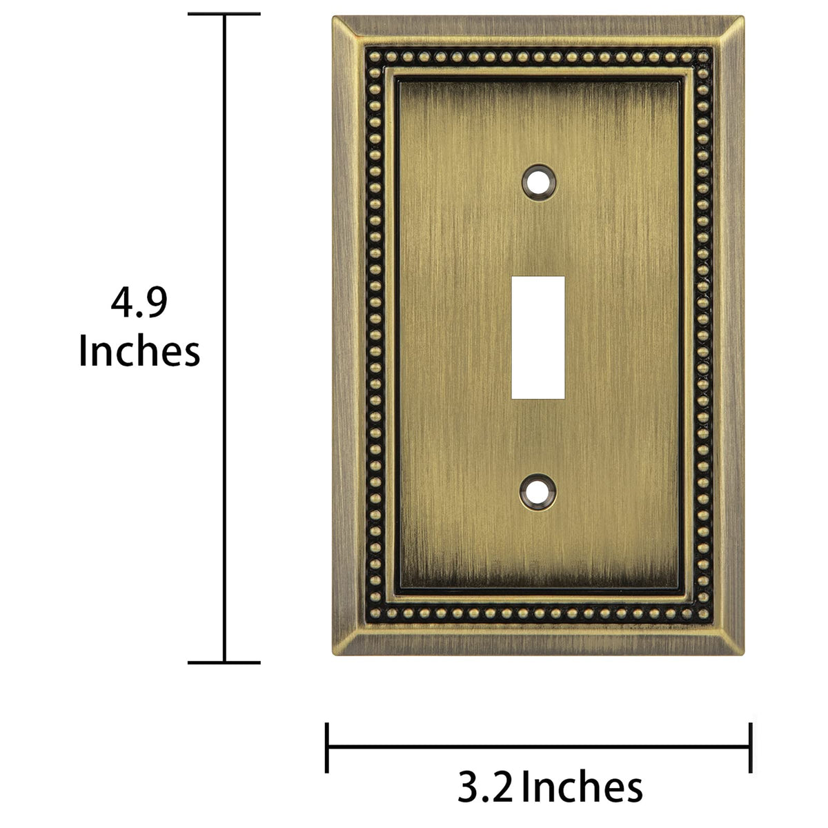 Sunken Pearls Heavy-Duty 1 Toggle Light Switch Plate, Antique Brass, 2 Pack