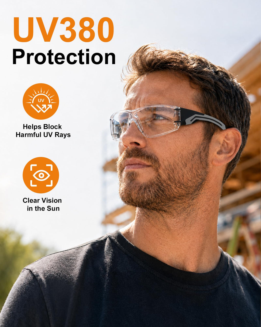 12 Pack Clear Safety Glasses Bulk, Work Glasses for Men and Women