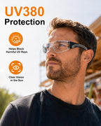 12 Pack Clear Safety Glasses Bulk, Work Glasses for Men and Women