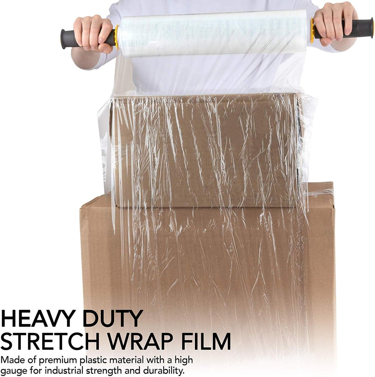 15 Inch Clear Stretch Wrap Replacement Roll (2 Refill Rolls-2000 Feet) No Handle, Shrink Wrap for Moving, Packing