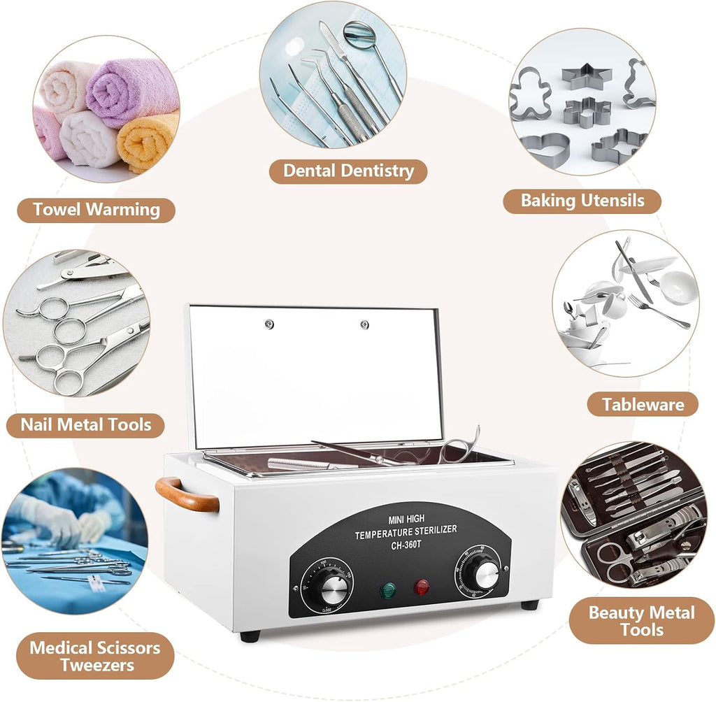 High Temperature Sterilizer Dry Heat Nail Tool Dental Tool Sterilizer 1.5L