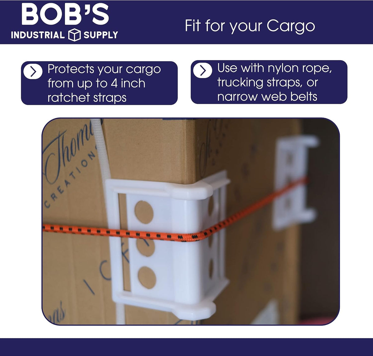 Cargo Edge Protectors White 10 Pack - Corner Protector Cargo Strap Protectors, Corner Strap Protector