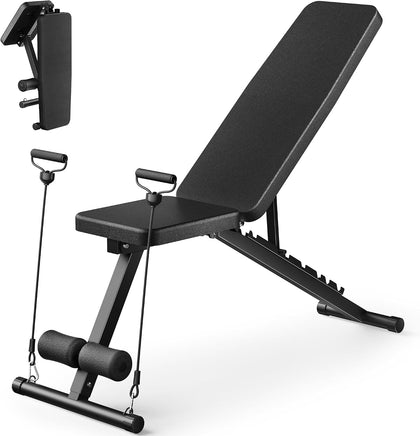Adjustable Weight Bench for Home Gym, Foldable Workout Bench for Full Body Fitness Dumbbell Exercise, 600LBS Incline