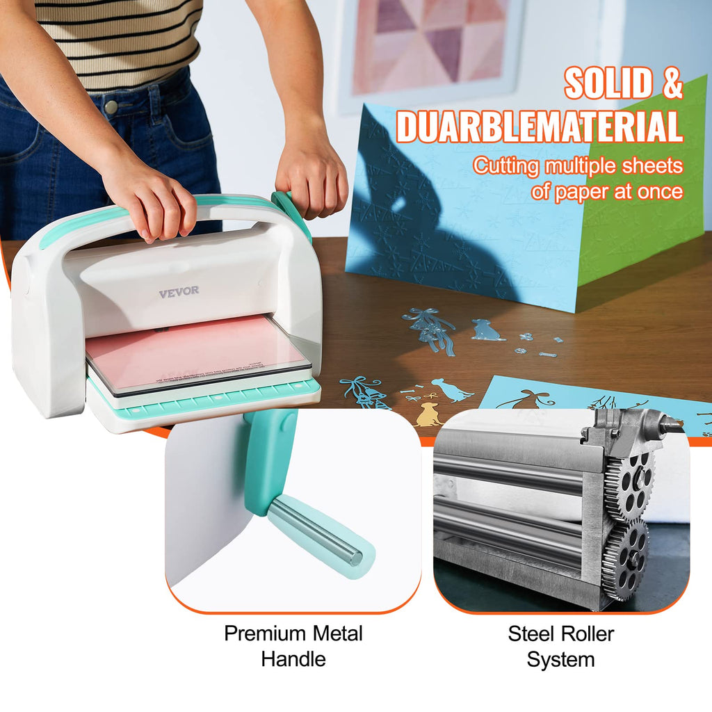 Die Cutting and Embossing Machine, 9-Inch (A4) Opening Size, Manual Scrapbooking Machine Starter Kit, Foldable