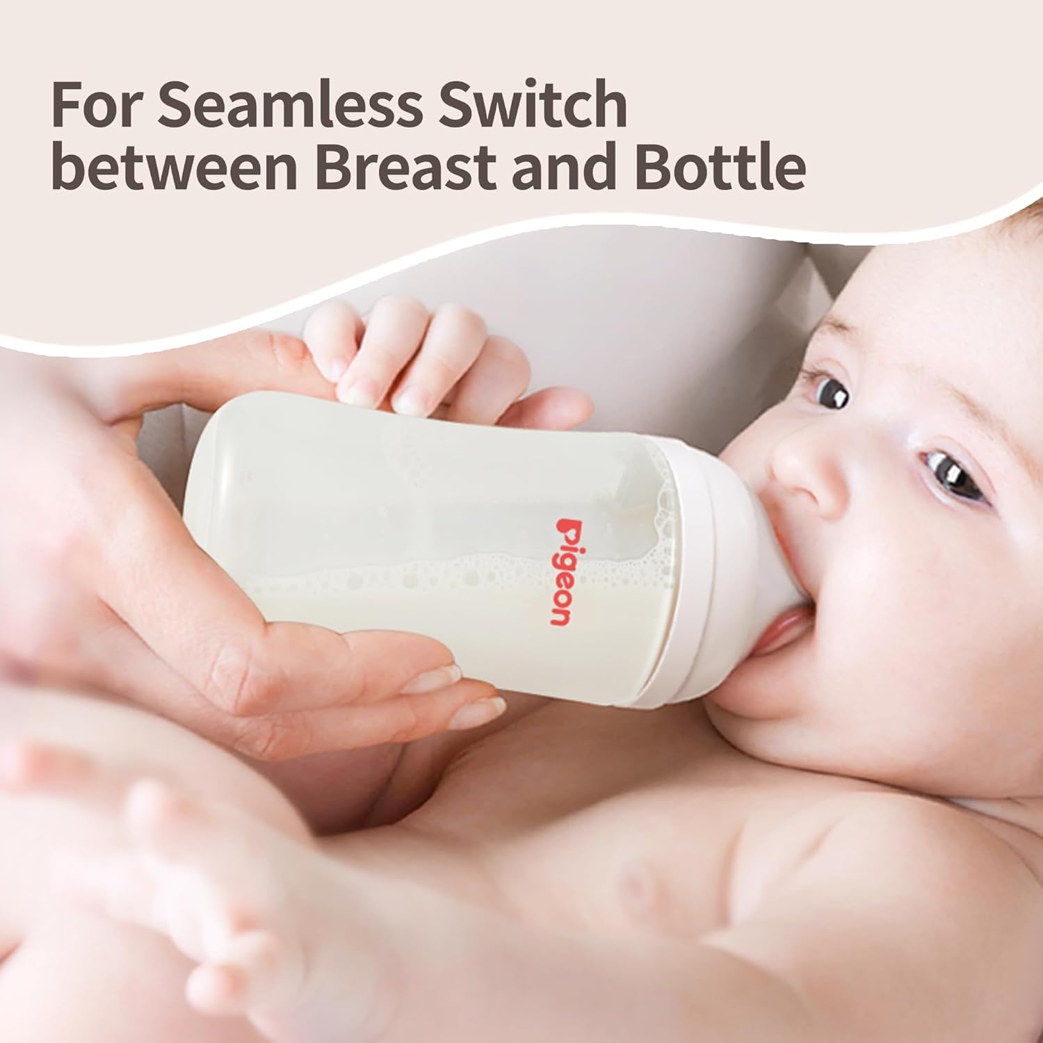 Newborn Baby Bottle Feeding Gift Set, Nurture & Nest, Anti-Colic Wide Neck Bottles with Latch-On Silicone Nipples, 3