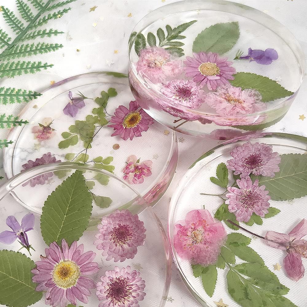6-Cavity Deep Round Coaster Molds, 4 Inches Coaster Silicone Molds for Epoxy Resin, Coaster Resin Molds for Flower