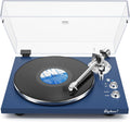 Belt Drive Turntable for Vinyl Record Player and Bluetooth Output(Blue) | Built-in Phono Preamp,USB Digital