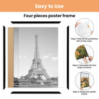 24x36 Poster Frame, Easy Slide-In Assembly, Black, 3 Pack