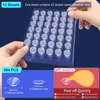 504 Pcs Clear Removable Adhesive Dots, Glue Point Dots for Crafts Balloons Poster, Double Sided Sticky Round Dots
