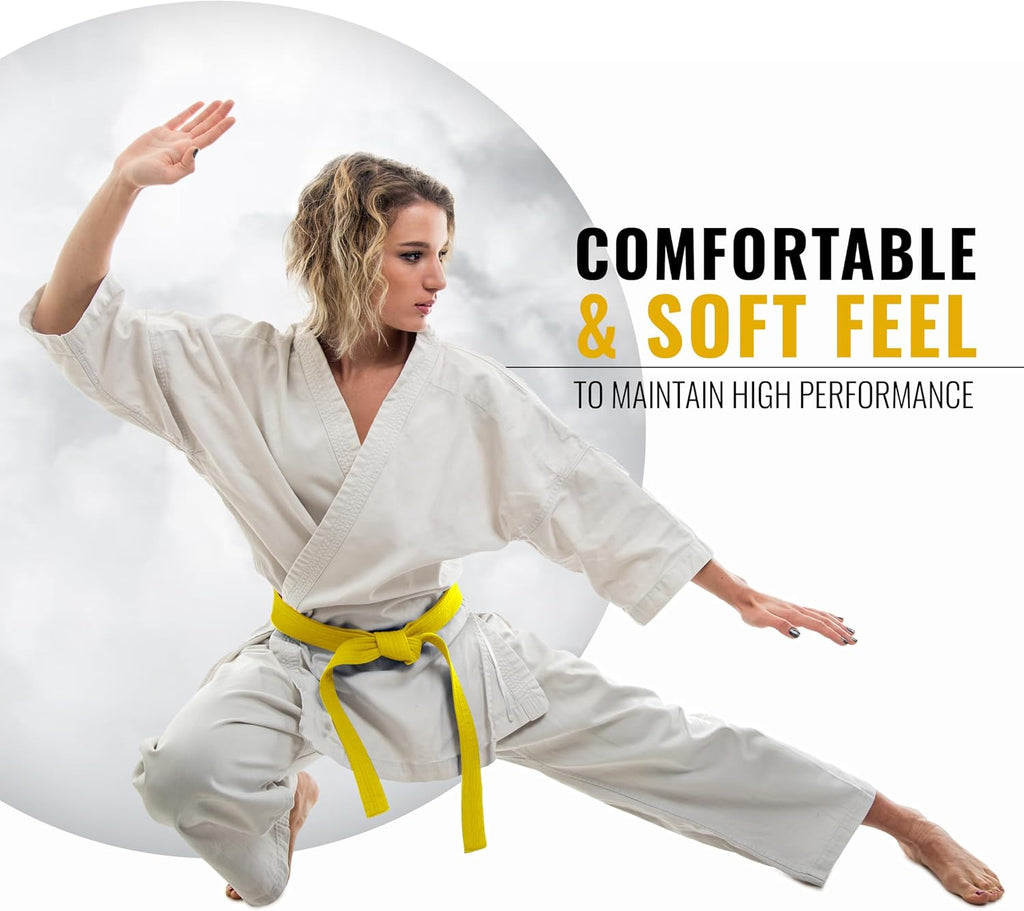 Martial Arts Belt for Karate, Aikido, Judo and Taekwondo - Durable Cotton Double Stitched for Kids and Adults