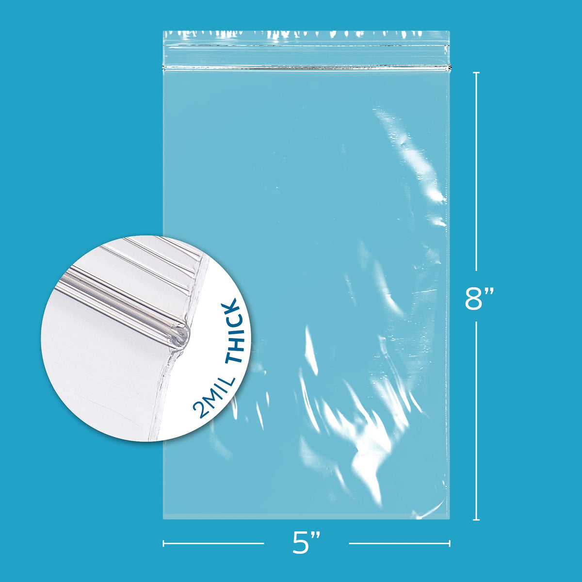 5" x 8" Reclosable Zip Bags, 4,000 Count - with Hang-Hole for Display - GPI