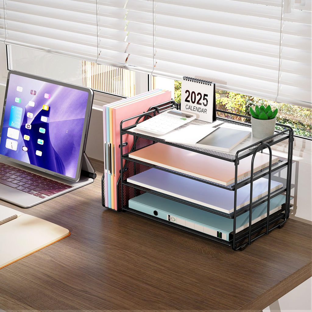 4-Tier Paper Organizer With Magazine Holder, Desk Organizers and Accessories, Desk Accessories & Workspace