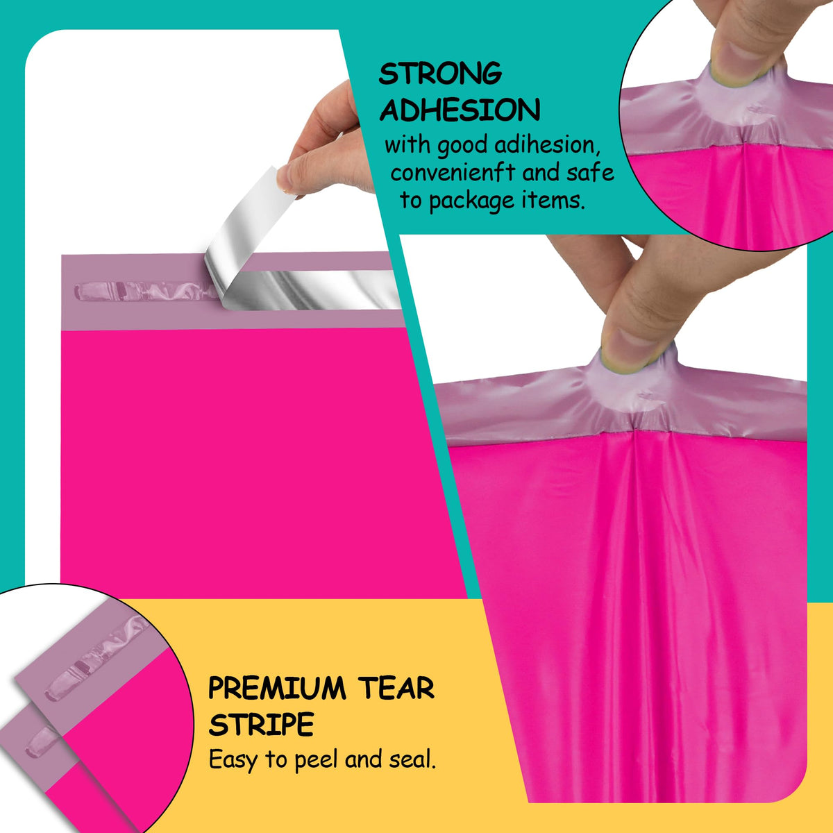 Poly Mailers 9x12 Inch, 100 Pack, Rose Red Shipping Bags, 2.4 Mil