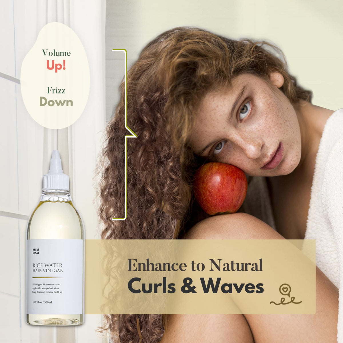 Apple Cider Vinegar with Rice Water Scalp Clarifying Hair Rinse 10oz