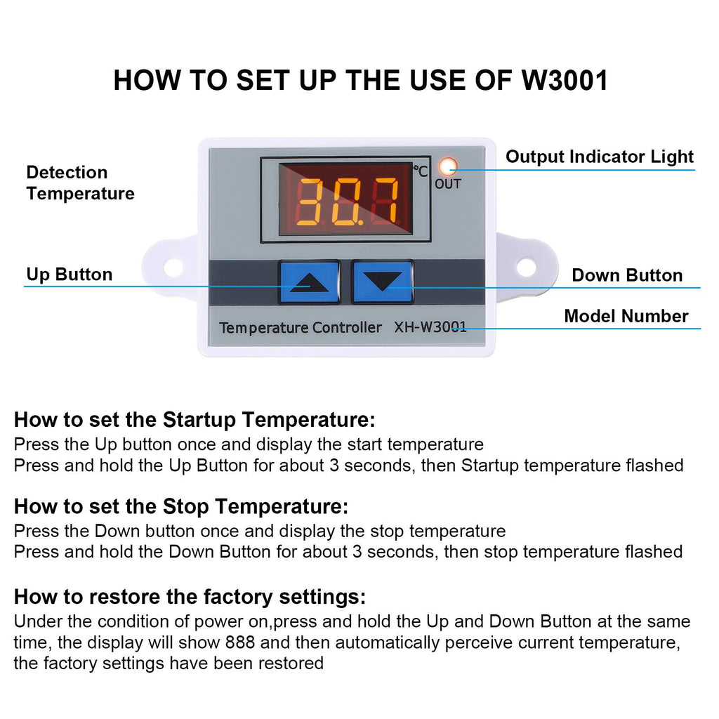 Xh-w3001 Digital LED Temperature Controller Module Digital, 4 Pieces