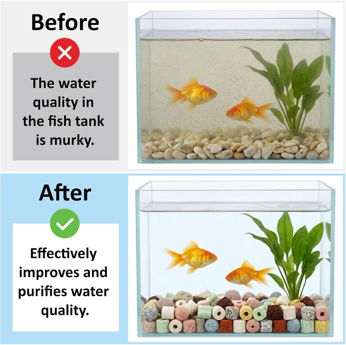 4 Bags 13-in-1 Aquarium Filter Ceramic Bio Balls, 2000g/4.4Lbs
