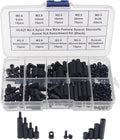 M2.5 Black Nylon Male-Female Hex Standoffs Screws Nuts Assortment Kit