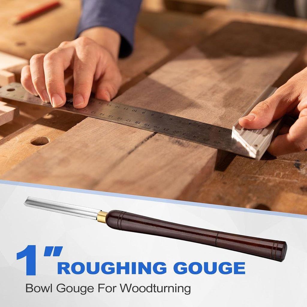 1-inch HSS Spindle Roughing Gouge Lathe Chisel for Rough Turning & Shaping | Wood Lathe Turning Tools For Woodturning