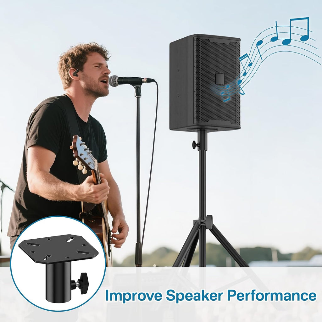 Metal Speaker Stand Mounting Plate for Standard 35mm Speakers Pole or Tripod Stands - 35mm Speaker Adapter Bracket