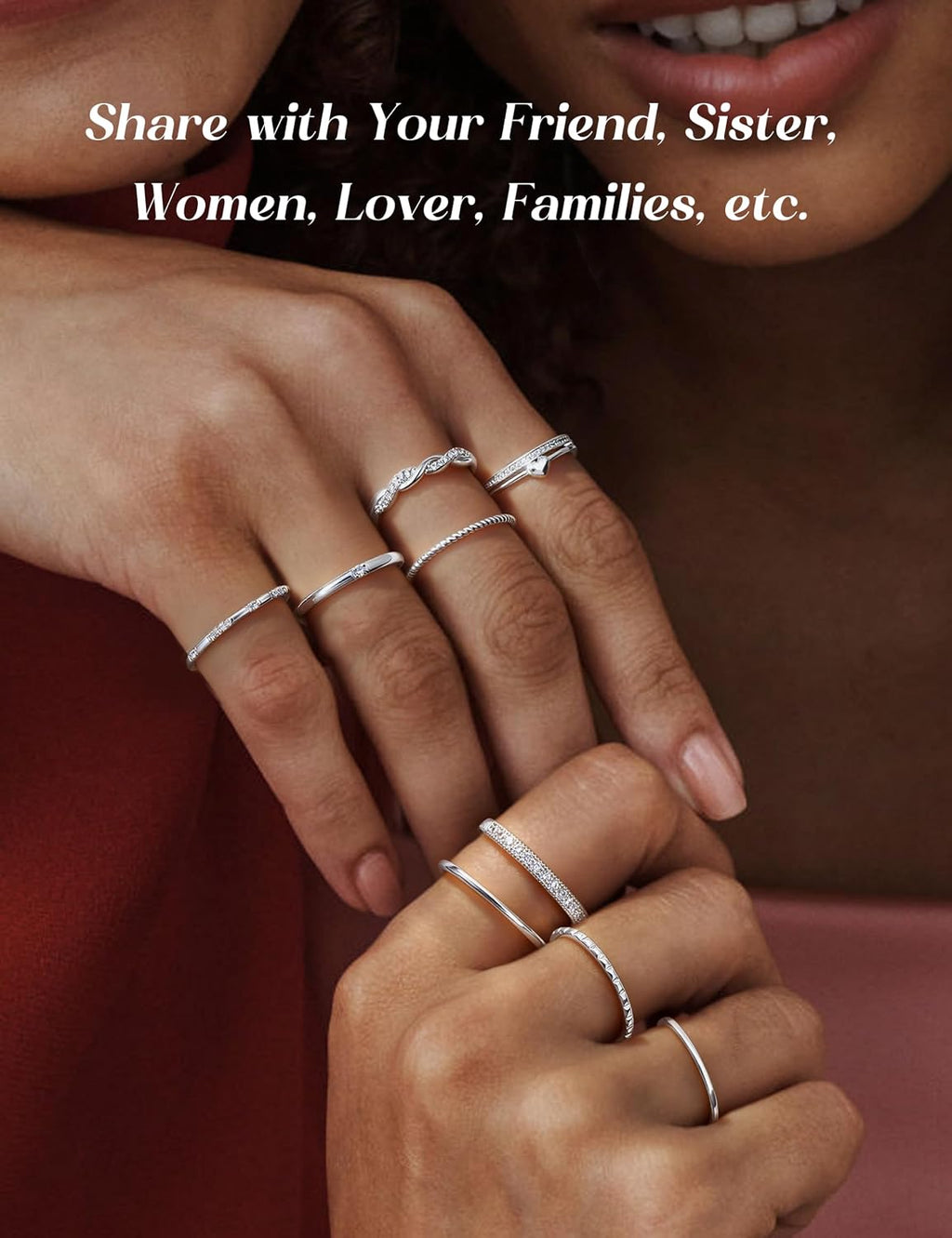 Gold Stackable Rings for Women Non Tarnish Open Adjustable 14K Gold Plated Rings Trendy Stack Cubic Zirconia Thin