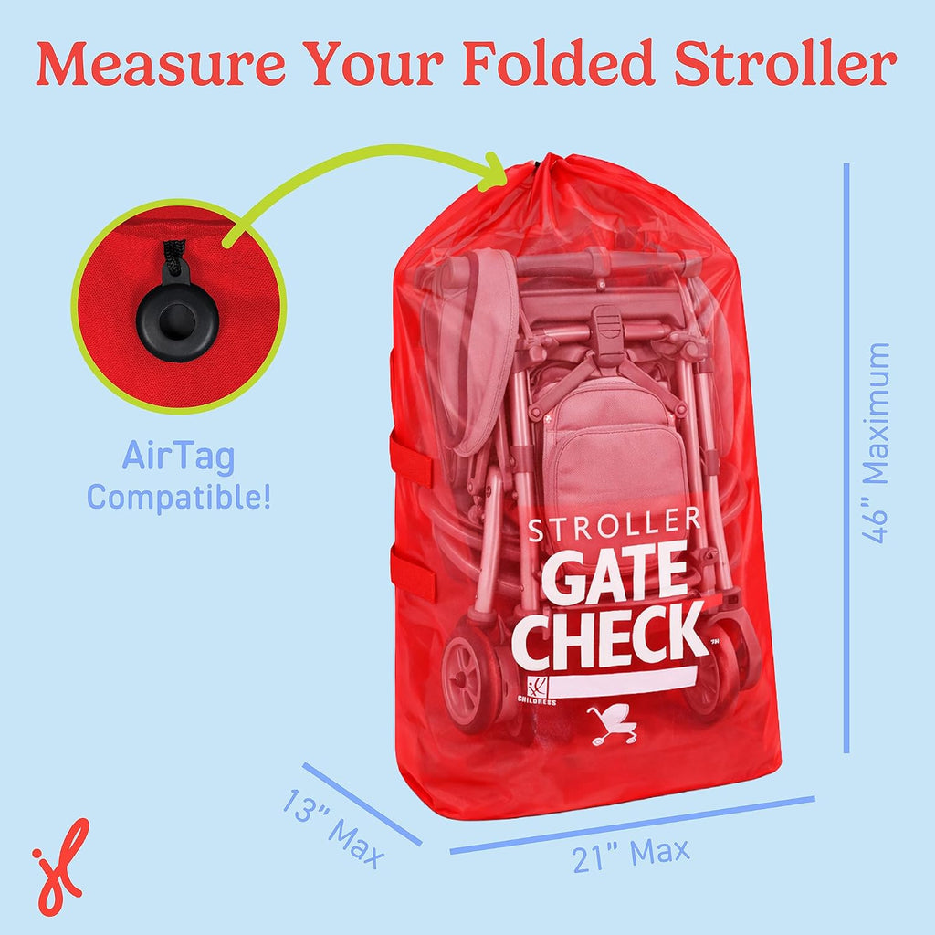 Gate Check Bag for Single & Some Double Strollers - Travel Bag for Airplane, Fits Most Standard Baby Strollers