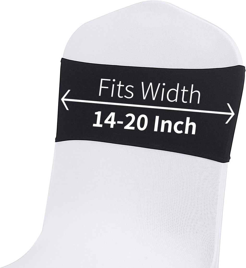 25pcs Black Spandex Chair Sashes with Buckle Slider for Wedding, Party Decoration