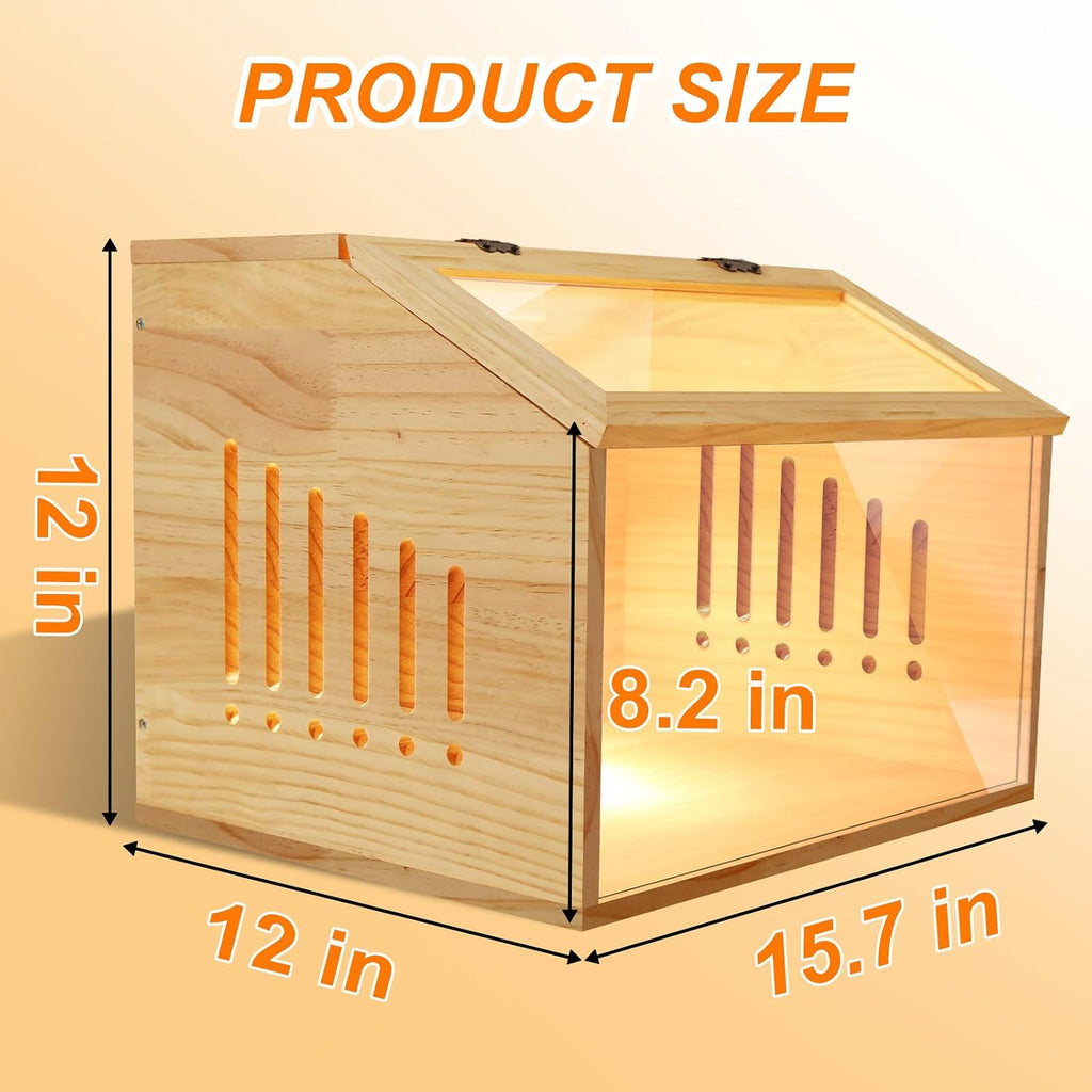 Brooder Box for Chicks，Indoor Smart Wooden Poultry Brooder with Heater, Suitable for 5-7 Newborn Chicks, Ducks