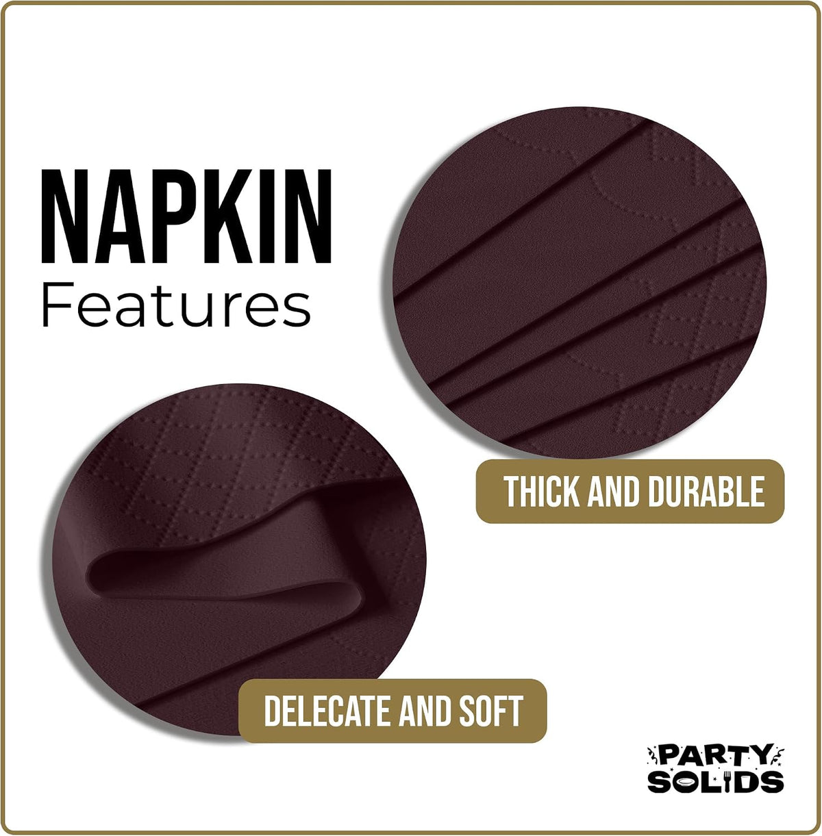Brown Dinner Napkins Disposable 8"x4" Paper Napkins 40 Pcs