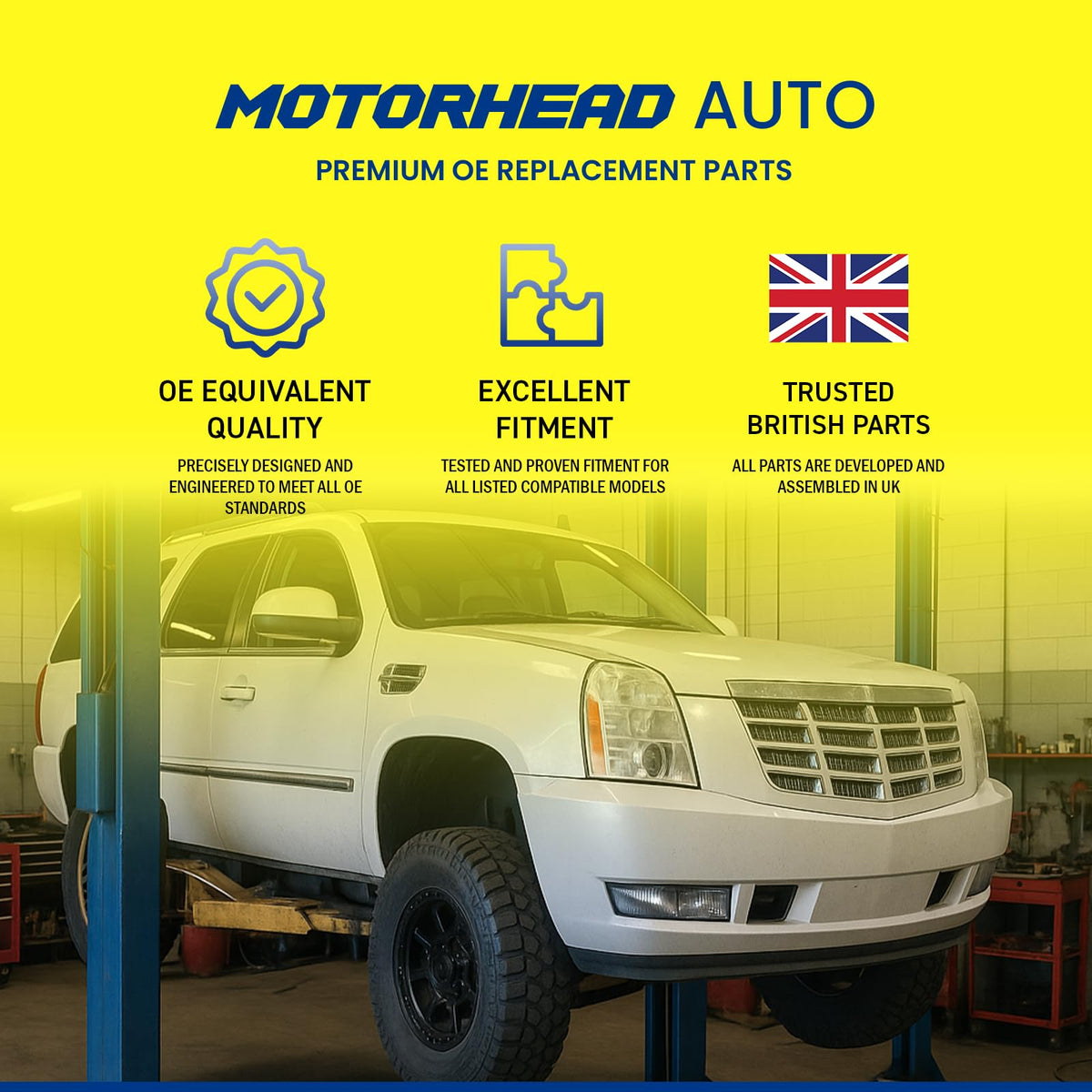 MOTORHEAD Front Magnetic Strut Shock Assembly Pair 07-14 Escalade Yukon