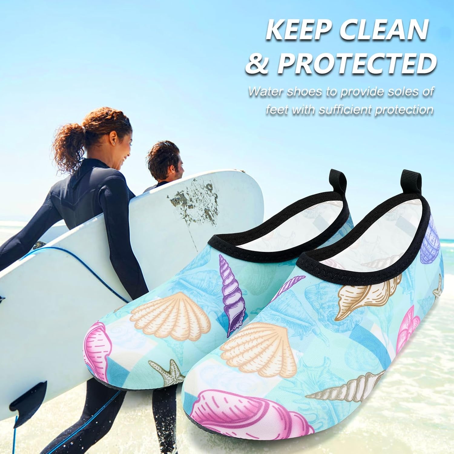 Water Shoes for Women Men Barefoot Quick-Dry Aqua Socks Slip-on for Beach Swim Surf Yoga Exercise
