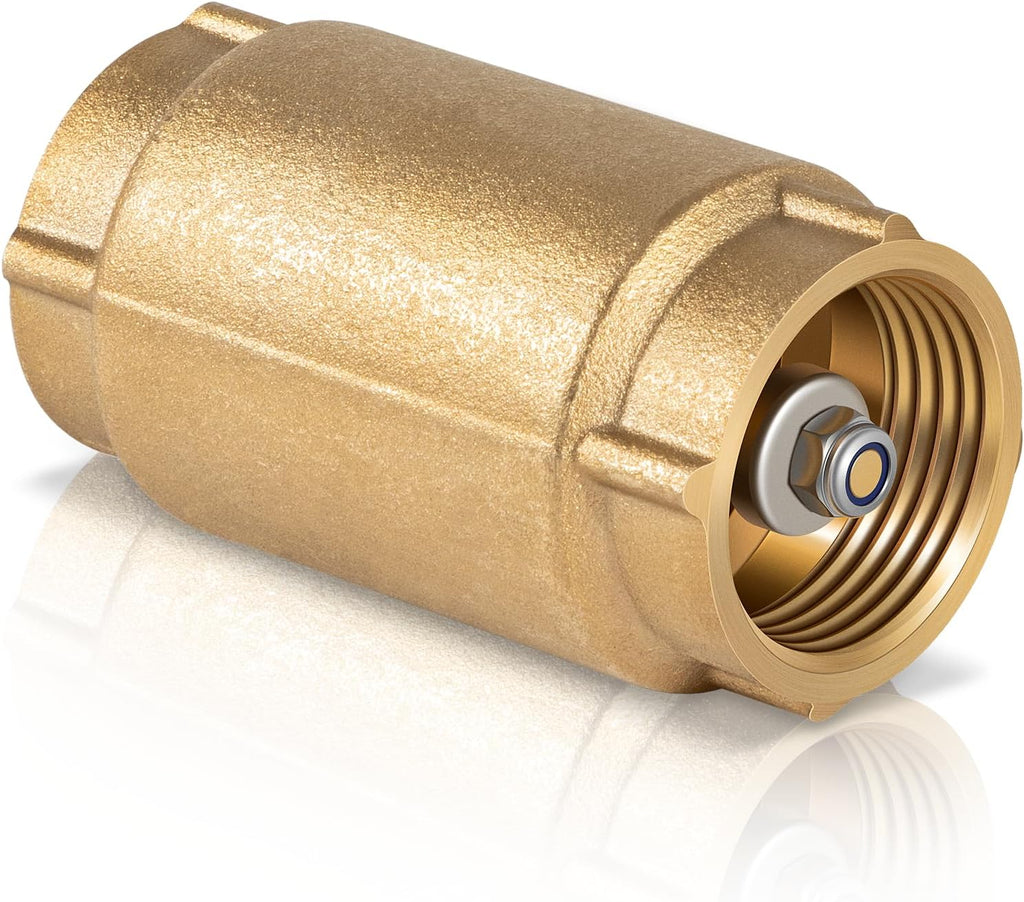 1" No-Lead Brass Check Valve For Well Pump with Backflow Preventer, 1" FNPT