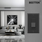 BESTTEN 2PK Dimmer Light Switch, Single Pole or 3-Way, Wallplate Included